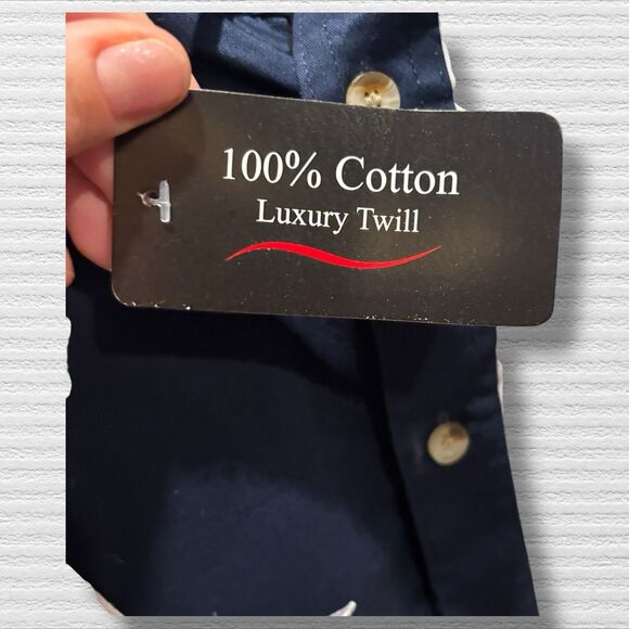 Tiger Hill Texas Flag Button Down Shirt Men’s Large 100% Cotton Twill Western - Picture 2 of 10